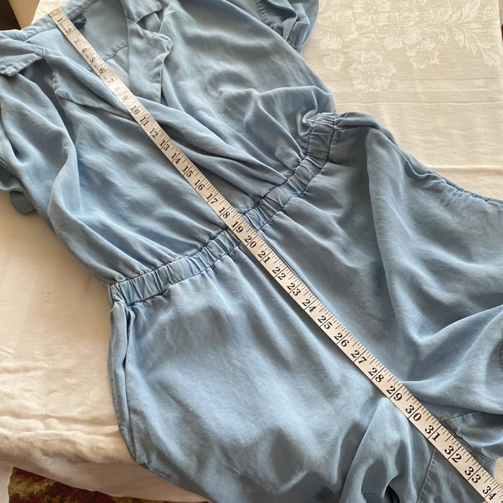 J. Jill Soft Blue Tencel Chambray Romper Sz S